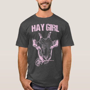 T-shirt Cool Et Drôle Fille Hay HayharvHay Bales Chèvre G