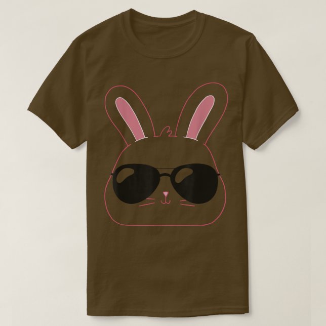 T-shirt Cool et mignon lapin de Pâques avec lunettes de so (Design devant)
