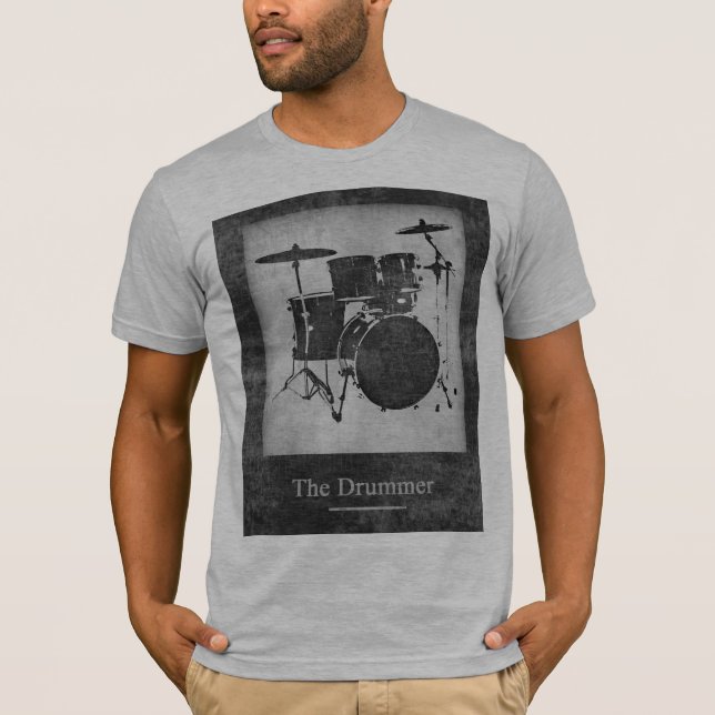 T-shirt cool et tambours noir et blanc (Devant)