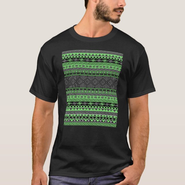 T-shirt Cool été tendance néon vert gris gris vert noir Az (Devant)