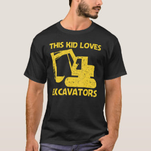 T-shirt Cool Excavateur Pour Enfants Garçons Équipement Lo