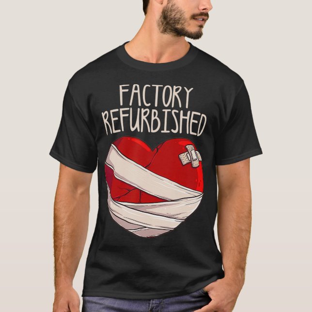 T-shirt Cool Factory Refurbished Heart Funny Open Heart Su (Devant)