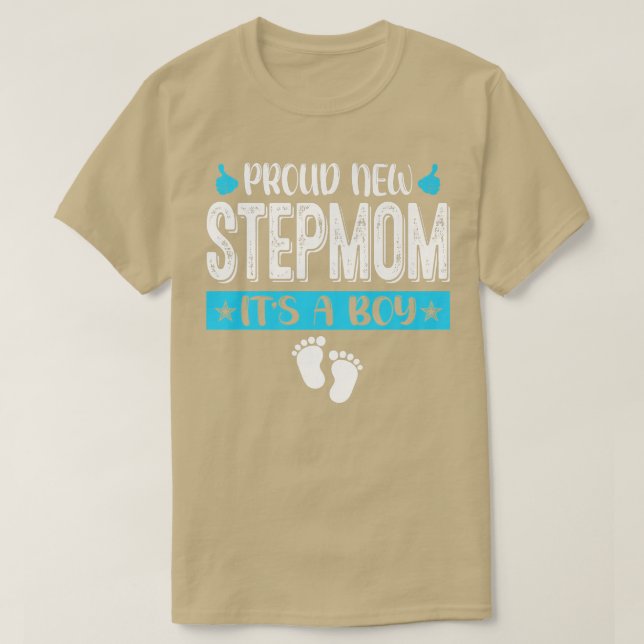 T-shirt Cool Famille Fier Nouveau StepMom C'est un garçon  (Design devant)