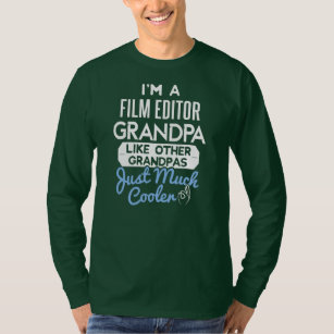 T-shirt Cool Fête des pères Design Film Editor Grand-père 