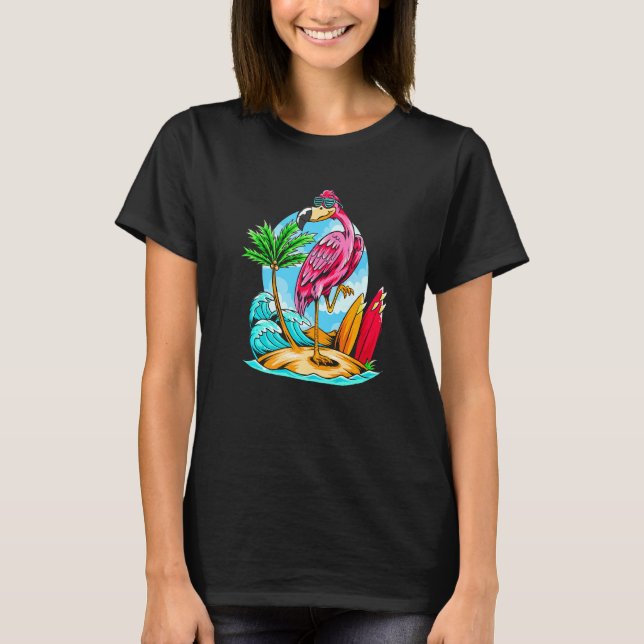 T-shirt Cool Flamant rose d'été Graphique Tee - shirts et  (Devant)