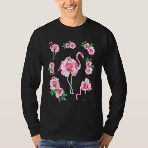 T-shirt Cool Floral été rose Flamant rose nouveauté Graphi