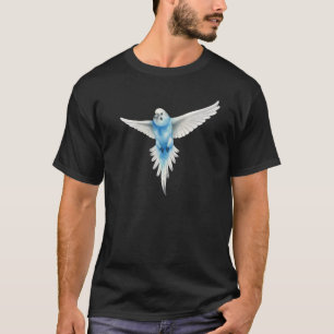 T-shirt Cool Flying Wings Blue Parakeet Budgie Bird Tropiq