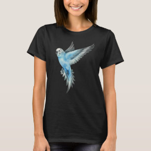 T-shirt Cool Flying Wings Blue Parakeet Budgie Bird Tropiq