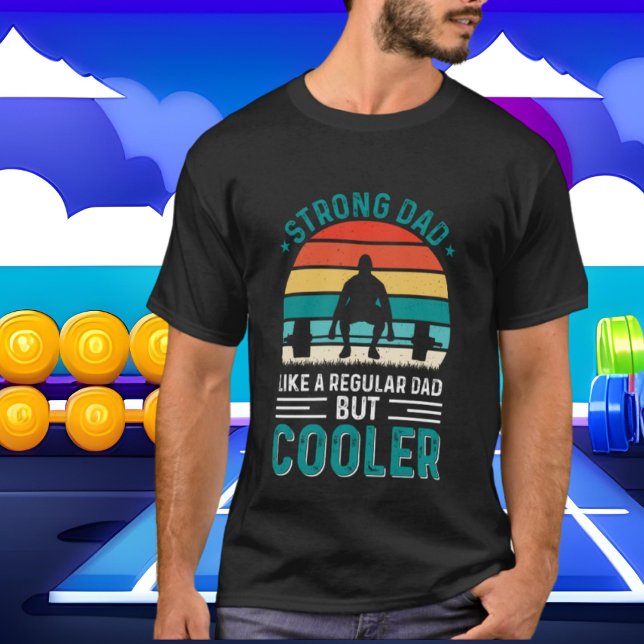 T-shirt cool fort Papa mot art (Créateur téléchargé)