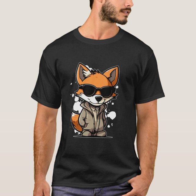 T-shirt Cool Foxes Lunettes de soleil Relaxant Forêt Anima (Devant)