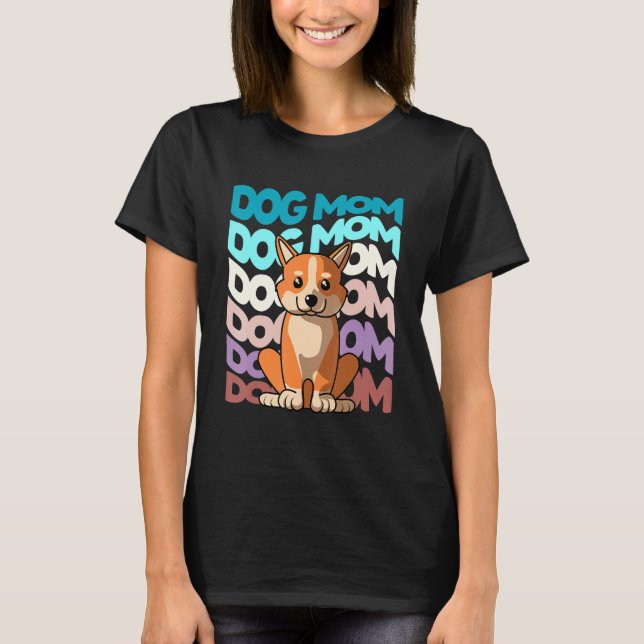 T-shirt Cool Français Bulldog Chien Maman Retro Chien Vint (Devant)