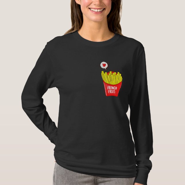 T-shirt Cool Français Fries Pocket Novelty Graphisme Tee - (Devant)