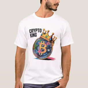 T-shirt Cool Funny Bitcoin Crypto pièce portant Couronne
