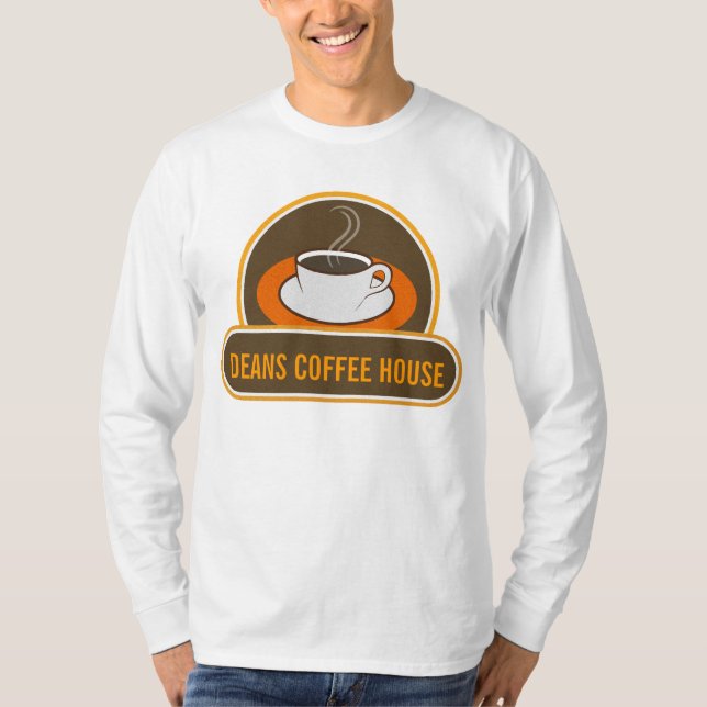 T-shirt Cool Funny Café Café Café Café Café Boutique Nom (Devant)