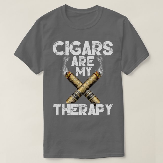 T-shirt Cool Funny Cigars Cigares Sont Ma Thérapie (Design devant)
