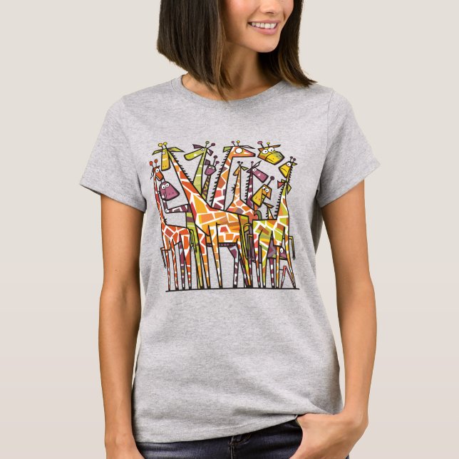 T-shirt Cool Funny Giraffe Art Abstrait (Devant)