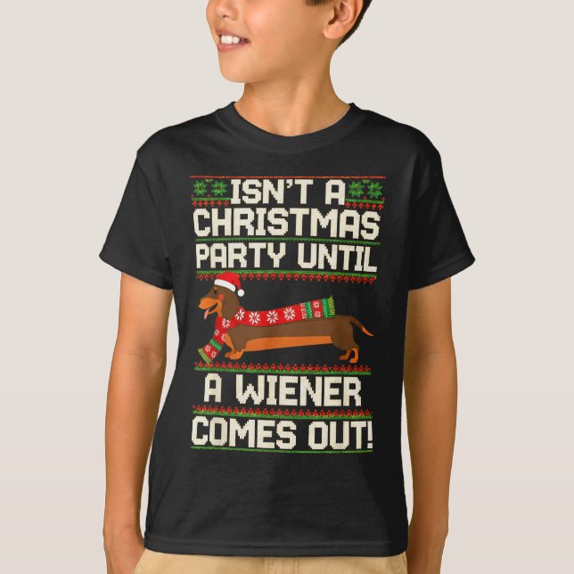 T-shirt Cool Funny Wiener Dog Christmas Dachshund Holiday  (Devant)