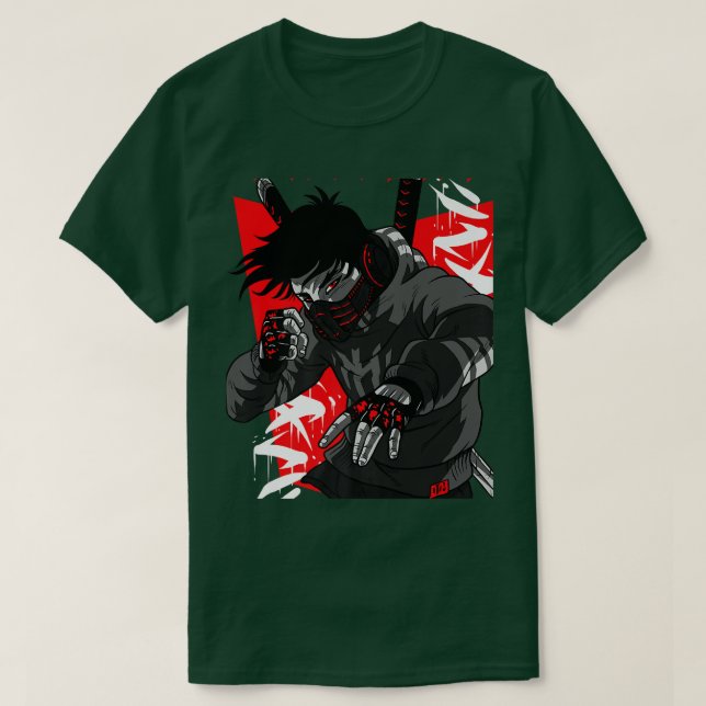 T-shirt Cool futuriste Ninja Steampunk Samurai guerre masq (Design devant)