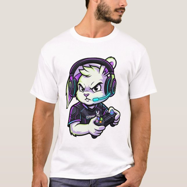 T-Shirt Cool Gamer Bunny (Devant)