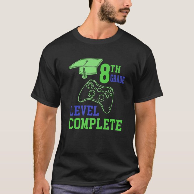 T-shirt Cool Gamer Graduation T 8E Niveau Complet (Devant)