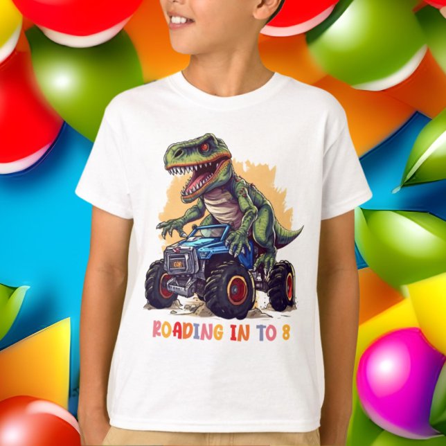 T-shirt cool garçons 8e anniversaire dinosaure préhistoriq (Créateur téléchargé)