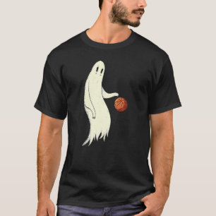 T-shirt Cool Ghost Dribbling Basketball Halloween Basketb