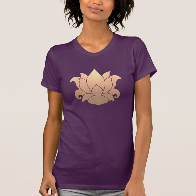 T-shirt Cool Gold Lotus Yoga Méditation Professeur Purple (Devant)
