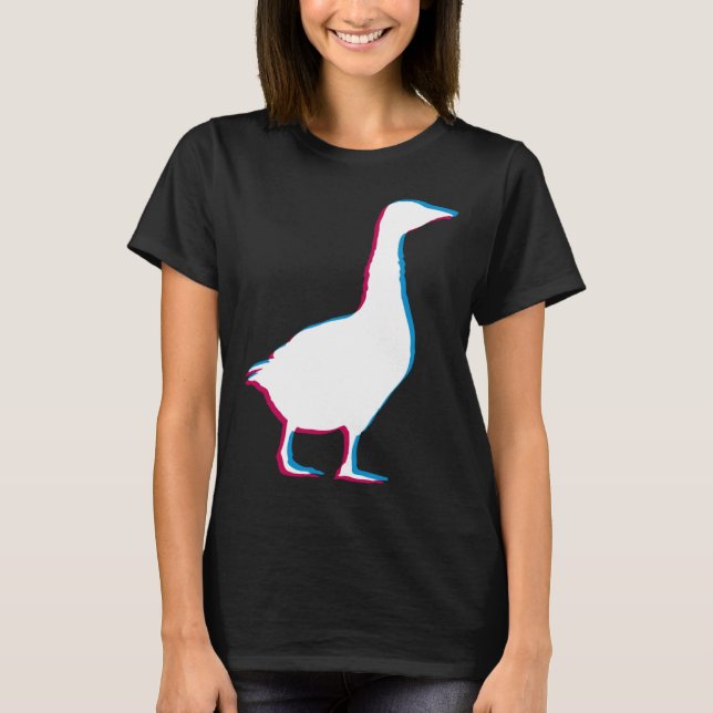 T-shirt Cool Goose Duck Silhouette Stylish Geese Bird Anim (Devant)