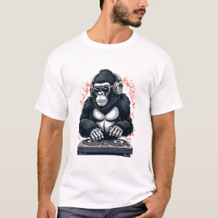 T-shirt Cool Gorilla DJ Mixage Beats avec casque