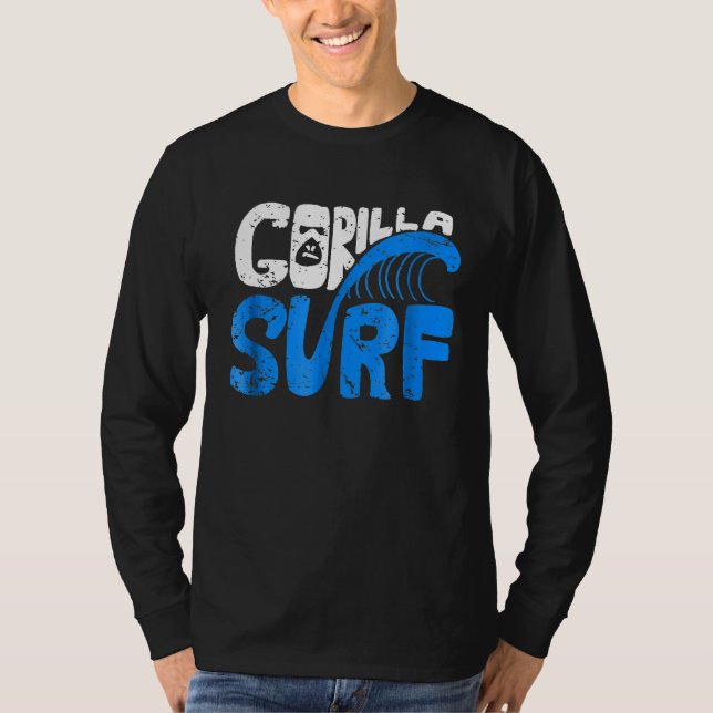 T-shirt Cool Gorilla Face Surf Gorilla Surf (Devant)