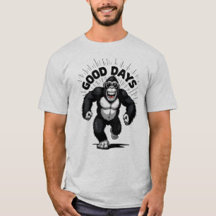 T-shirt Cool Gorilla Good Days Retro Cartoon Art