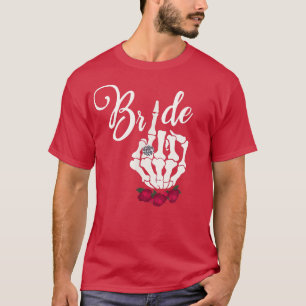 T-shirt Cool Goth Mariée Crâne Squelette Anneau Doigt goth