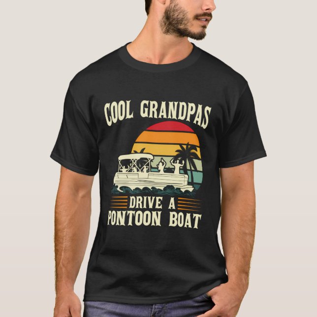 T-shirt Cool Grandpas Conduit Un Ponton Bateau Pontoon (Devant)
