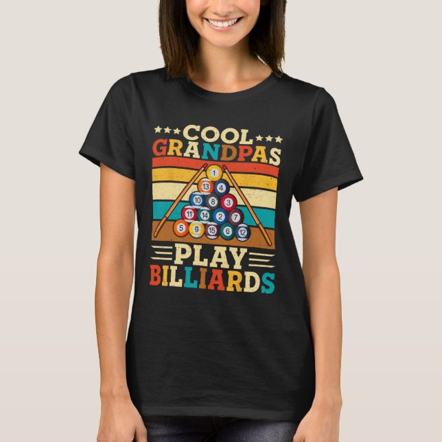 T-shirt Cool Grandpas Jouer Billard Retro Snooker Pool Pl (Devant)