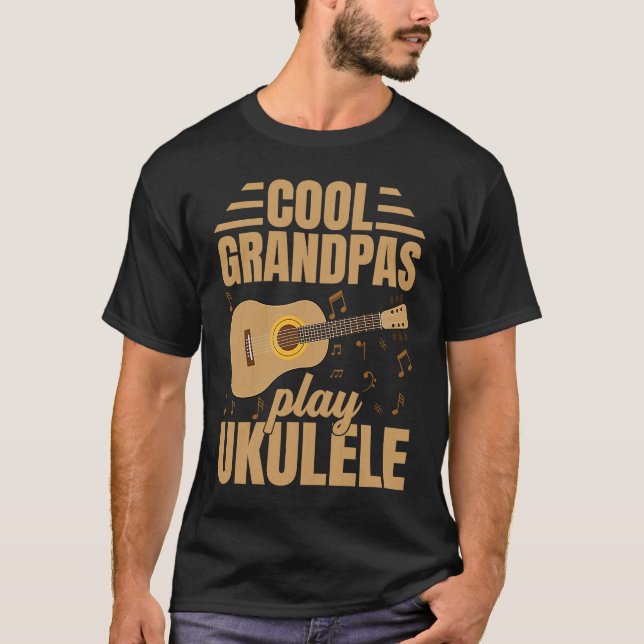 T-shirt Cool Grandpas Play Ukulele  Player Music  Graphic (Devant)