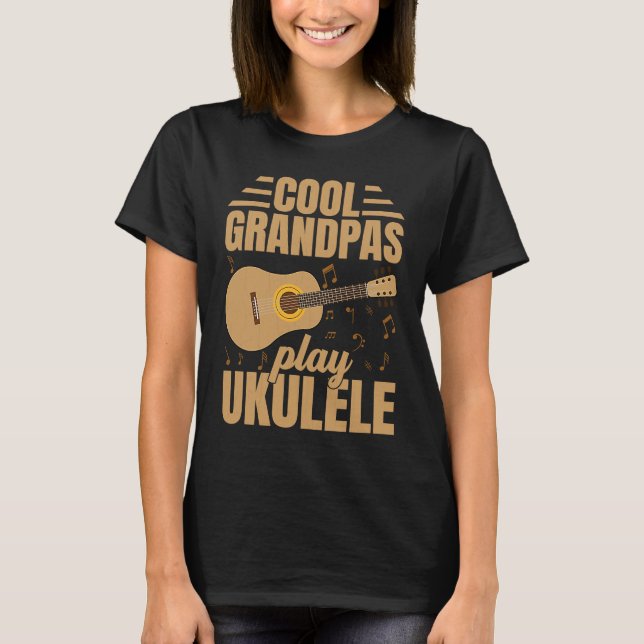 T-shirt Cool Grandpas Play Ukulele  Player Music  Graphic (Devant)