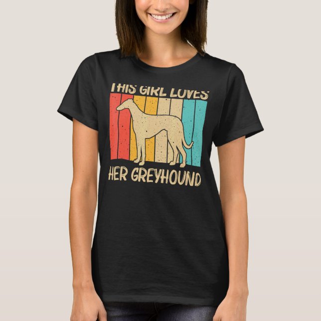 T-shirt Cool Greyhound Pour Filles Maman Sighthound Animau (Devant)