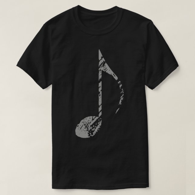 T-shirt Cool Grunge Music Note Gris (Design devant)