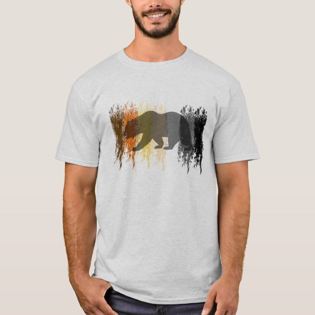 T-shirt Cool Grunge Ours Ombre Gay Pride Ours (Devant)