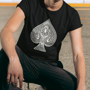 T-shirt Cool Grunge Retro Poker Artistique Ace De Pique