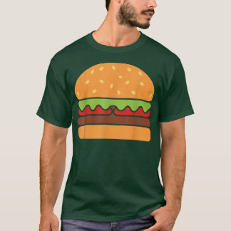 T-shirt Cool Hamburger Art Hommes Femmes Minimaliste Burge