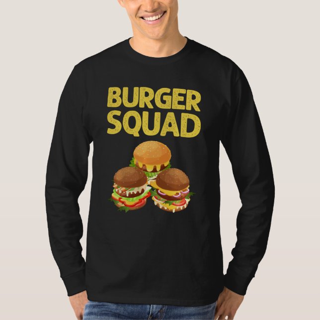 T-shirt Cool Hamburger Hommes Femmes Cheeseburger Fast Foo (Devant)