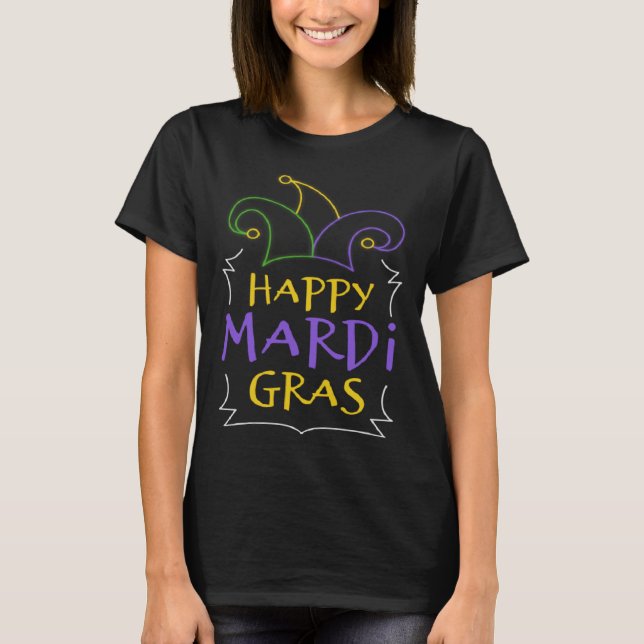 T-shirt Cool Happy Mardi Gras Clown Hat Carnival Celebrati (Devant)