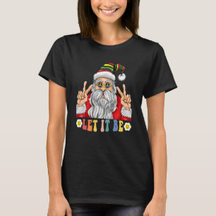 T-shirt Cool Hippie Mode Santa Claus SYMBOLE DE PAIX Noël