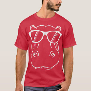 T-shirt Cool Hippo DesignCute Hippopotamus W Sunglass