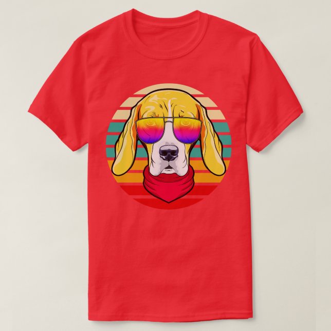 T-shirt Cool Hipster Chien Retro Style (Design devant)