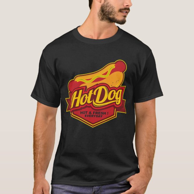 T-shirt cool hot hot hot hot-dog mot art (Devant)
