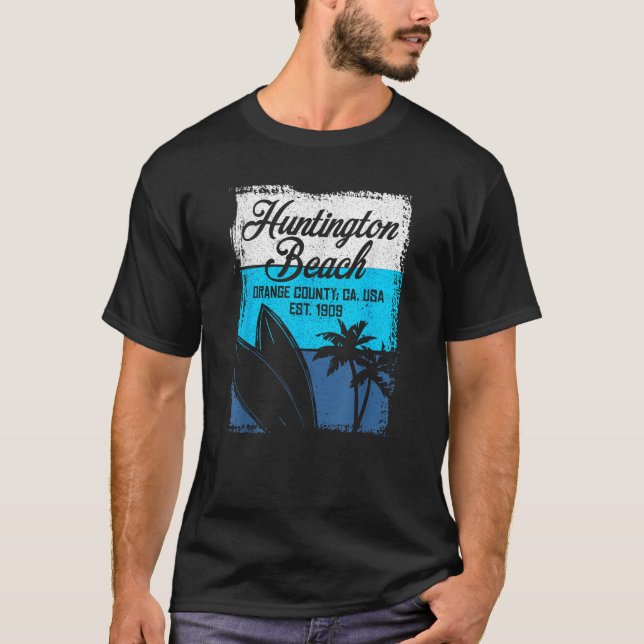 T-shirt Cool Huntington Beach 2019 Concours de surf (Devant)