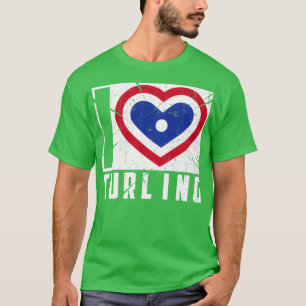 T-shirt Cool I Love Curling Design Joli Cadeau D'Hiver Pou