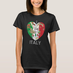 T-shirt Cool Italien Drapeau Carte Coeur Italie Graphique